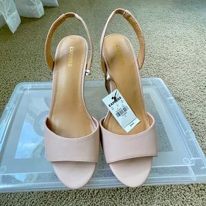 Express size 7 nude wedge sandal